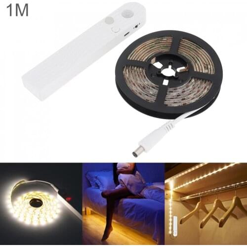 1M 2W 5V 120 LM LED Strip Light Human Infrared Induction Lamp with Waterproof Dripping Glue and Photosensitive Mode new