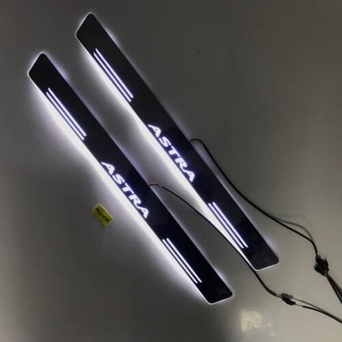Express Delivery Led Door Sill Plate Strip Welcome Light Pathway Accessories Guard Protectors for Opel Astra k