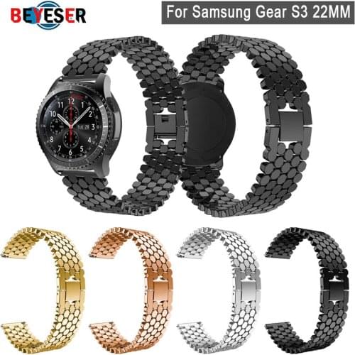 22mm Universal Metal Loop band belt for Samsung Gear S3 Classic/S3 Frontier/galaxy watch 3 45mm 46mm Adjustable Strap watchband