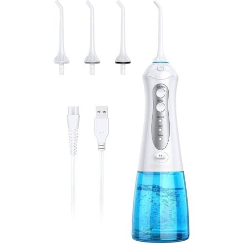 Water Flosser Cordless Portable Water Pick Teeth Cleaner Powerful Cleaning 300ML Water Tank Rechargeable Dental Oral Irrigator