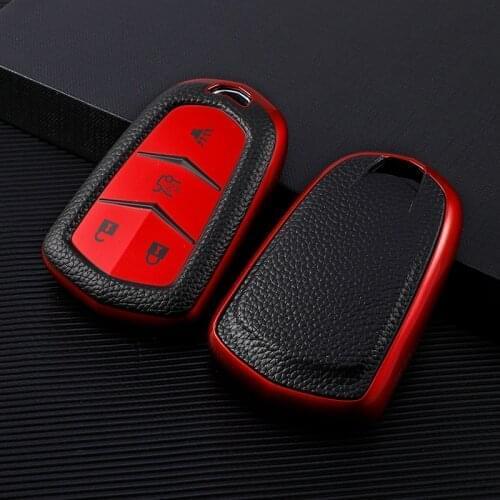 High-qualit Car Key Cover Case For Cadillac Escalade CTS XTS ATS ATS-L XLS SRX 2015 4/5/6 Button 28T CTS-V XT5 CT6 Protect Shell