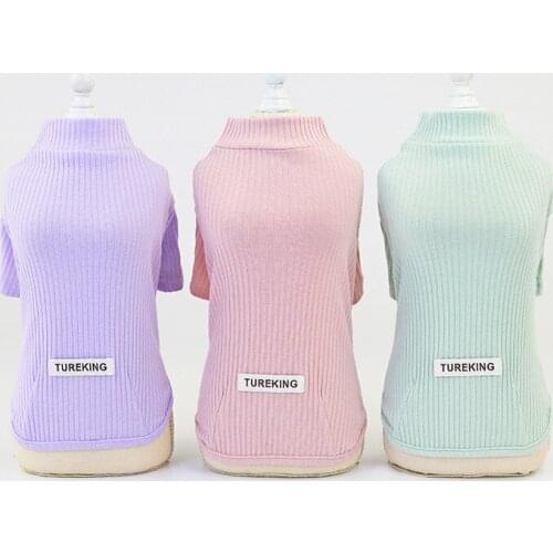 YooLook Stripe Dogs Clothes Solid Color Dog Clothes for Small Medium Dogs Winter Cute Pets Clothes Sweater Warm Ropa Para Perros