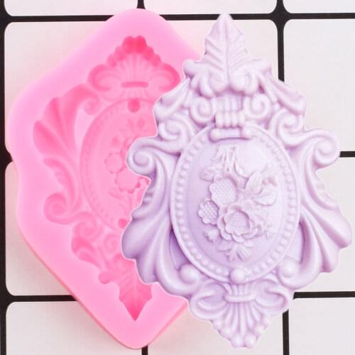 Mirror Fondant Cake Decorating Tools Frame Cupcake Chocolate Wedding Cake Border Silicone Molds Cookie Baking Candy Clay Moulds