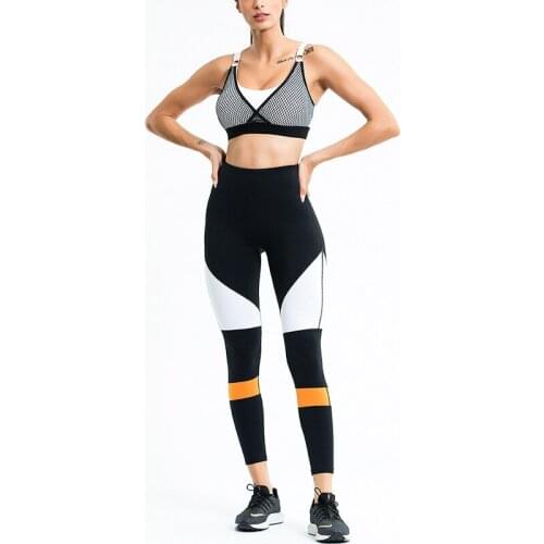Women Seamless Yoga Set Breathable Sports Bras+Leggings Pants Patchwork Running Clothes Sexy Gym Top Sportswear Tights Tracksuit