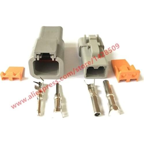 10 Sets Deutsch DTP Gray 2 Pin Male Female Waterproof Electrical Auto Connector DTP06-2S DTP04-2P