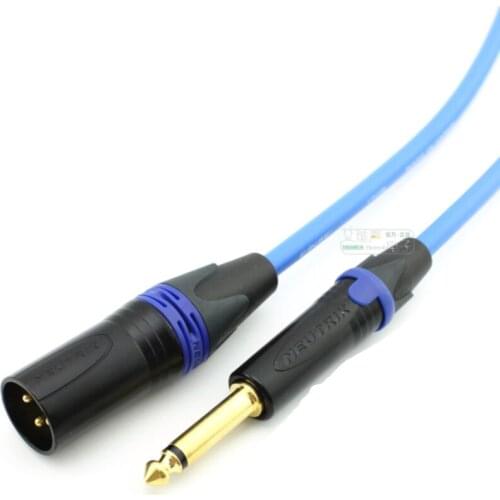 1Pcs fever black gold imported audio cable NEUTRIK large three-core straight plug NP2X-B Cannon canare microphone cable