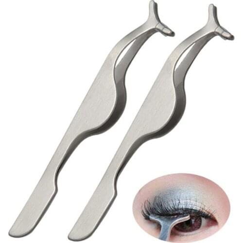 1pc False Eyelash Tweezers Fake Eye Lash Applicator Eyelash Extension Curler Nipper Eye Lash Makeup Tools