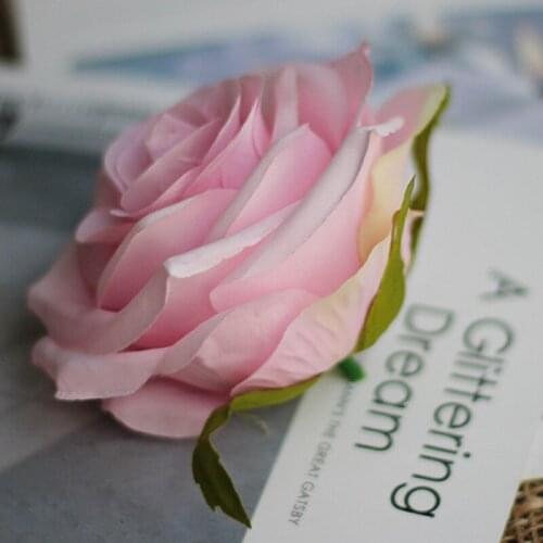 10pcs/lot European Rose Artificial Flower Head DIY Wedding Flowers Wall Decorative Rose Wreath Fake Silk Flower Roses