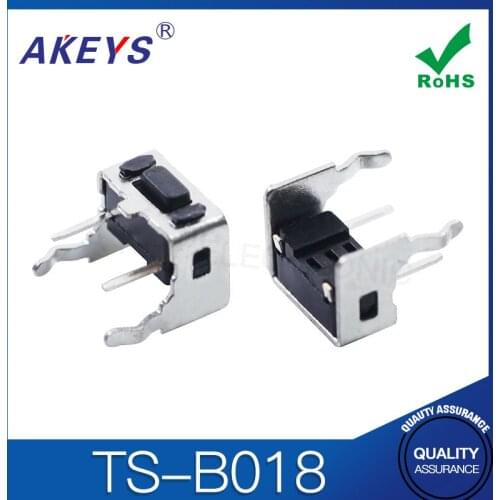 100PCS TS-B018 3*6 tact switch side insert 2 pin side 2 pin with bracket long life black button