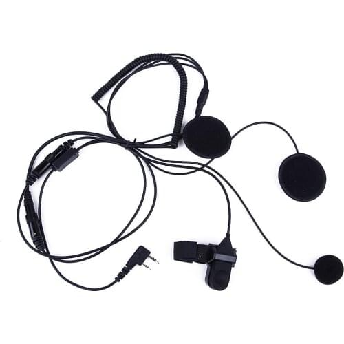 2 Pin Finger PTT Headset Walkie Talkie Motorcycle Helmet Microphone For Kenwood For Baofeng Retevis TYT Two Way Radio Headphone