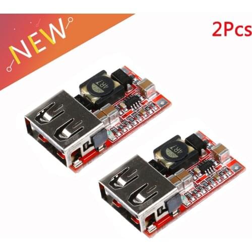 2Pcs DC 6-24V 12V/24v to 5V USB Output Charger Step Down Power Module DC-DC Step Up Boost Module Power Adjustable Buck Converter