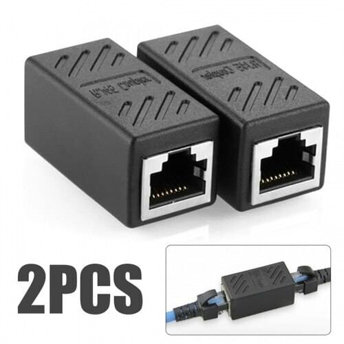 2 Pack RJ45 Coupler ethernet cable coupler LAN connector inline Cat7/Cat6/Cat5e Ethernet Cable Extender Adapter Female to Female