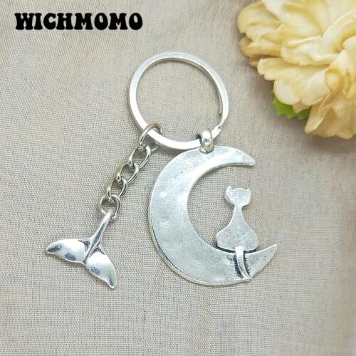 2019 Fashion 1 Pieces/bag 67mm Zinc Alloy Cute Cat Doll Creative Fishtail Chains Bag Chains Birthday Gift Accessories