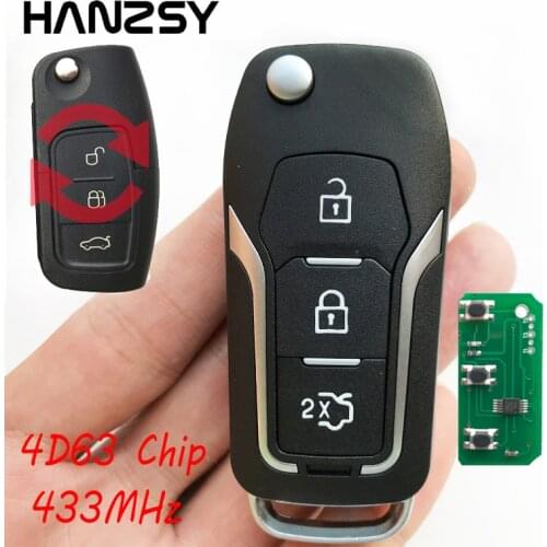 3 buttons 433MHz Remote Key for Ford Mondeo Focus Fiesta C Max S Max Galaxy Car Flip Folding key 4D63 Chip HU101 Blade