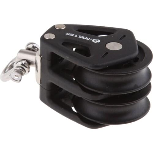 35mm Double Pulley Sailboat Bearing Block with Stainless Steel Eye Swivel