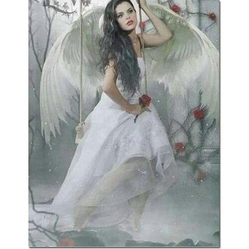 100% full square round drill 5d diy diamond painting Angel woman picture By Numbers rhinestone embroidery mosaic sticker decor