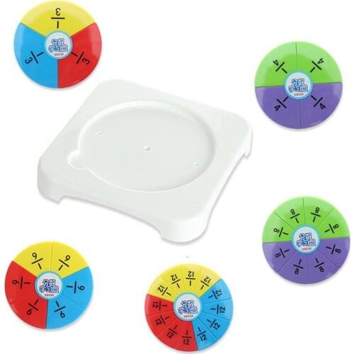 7Pcs/Set Kid Circular Fractions Counting Mathematics Learning Education Kids Toy