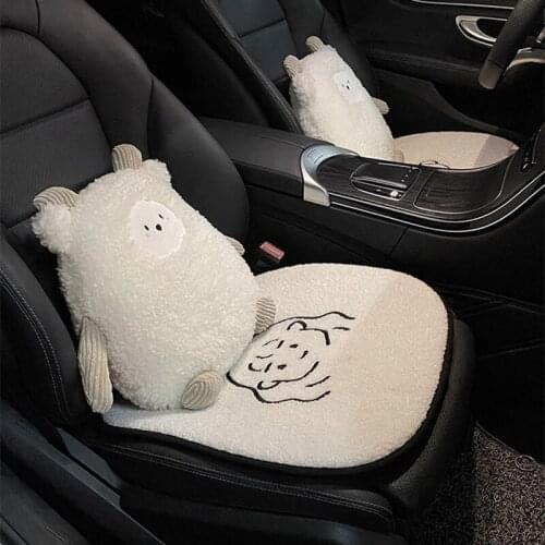 Car inner pillow lumbar back cushion back waist cushion cartoon decoration cute pillow car driving seat lumbar cushion