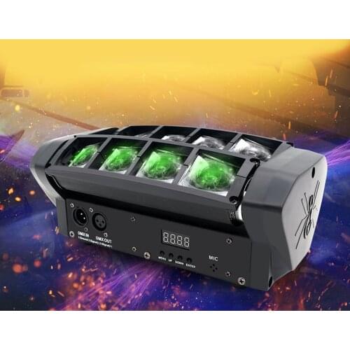 Free shipping RGBW LED Moving Head Light Mini Spider Beam lights DMX Stage Lighting 8*10W Spider Light Good for Nightclub Party