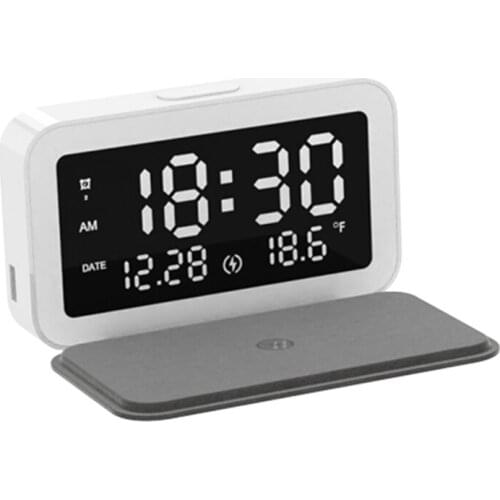 Phone Wireless Fast Charging Charger LED Electric Alarm Clock Desktop Digital Thermometer Clock HD Clock With Time Memory