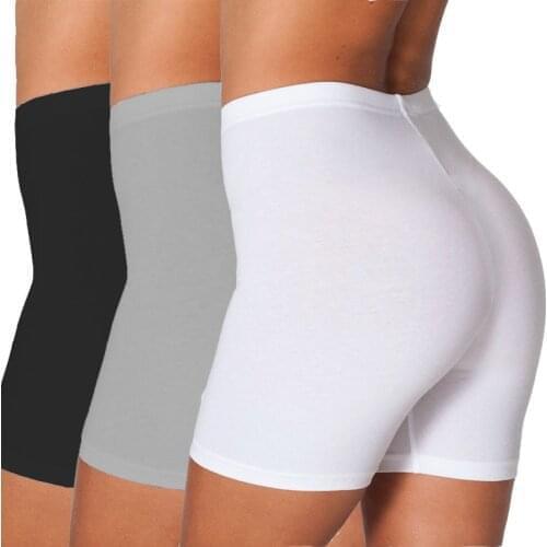 Seamless Safety Pants Women Underwear High-Waist Plus Size Panties Anti-Light Sports Safety Shorts Black White Red Gray