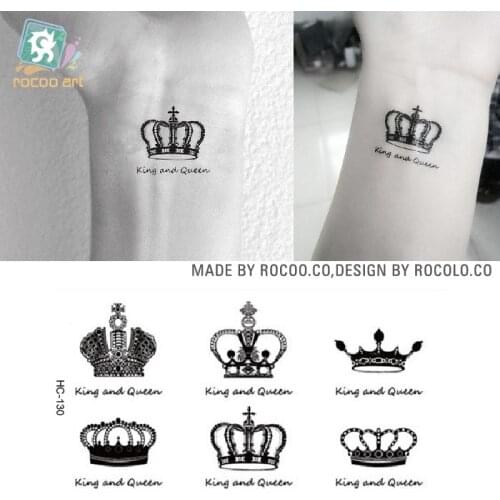 Body Art waterproof temporary tattoos for men and women fashion 3d crown design small tattoo sticker Wholesale HC1130