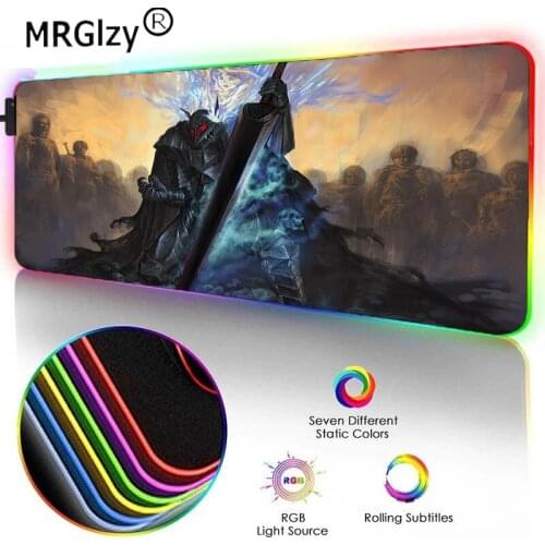 Anime game player keyboard RGB large mouse pad computer desk mat mousepad gaming accessories led carpet pad USB interface PC