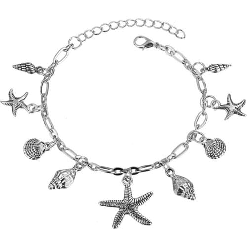 ZV Attractive Beach Anklet for Women Ocean Seashell Starfish Bracelet Vacation Travel Gift Jewelry Accessories Dropshipping