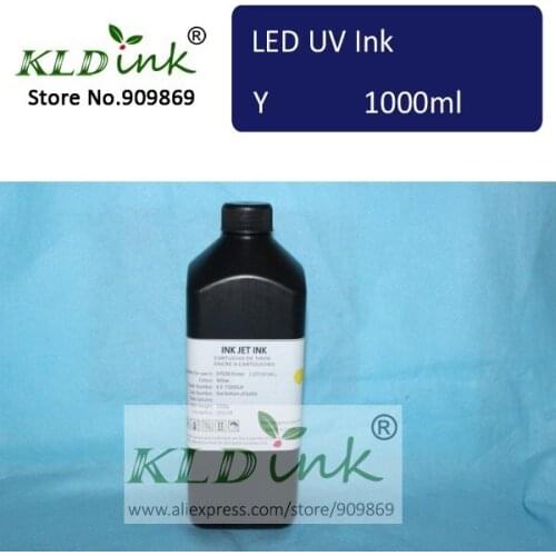 [ KLD Ink ] Compatible YELLOW LED UV Ink for inkjet UV flatbed printer with DX5 DX6 DX7 printhead ( 1 piece X 1000ml )