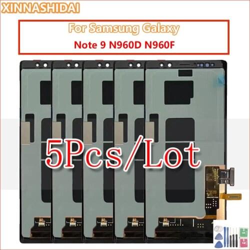 5 Pcs SUPER AMOLED 6.4'' LCD for SAMSUNG GALAXY Note 9 N960D N960F Display Touch Screen Digitizer Assembly with frame
