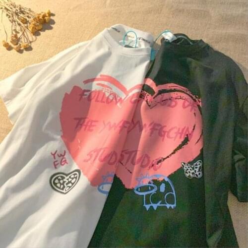 Campus Style T shirt Woman Spring Summer Short Sleeve O Neck Woman Tshirt Top Black White Summer Tops