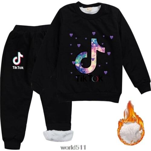 Tik Tok Kids Cute Sets Birthday Long Sleeve Spring Autumn Fur Sweater + Pants 2pcs Girls Outfits Toddler Boy Clothes