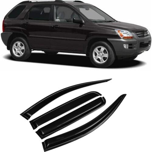 Car Door Window Visor Wind Rain Smoke Guard Deflector Vent Shade Rain Cap Cover Trim Rain Eyebrow For Kia Sportage 2005-2010