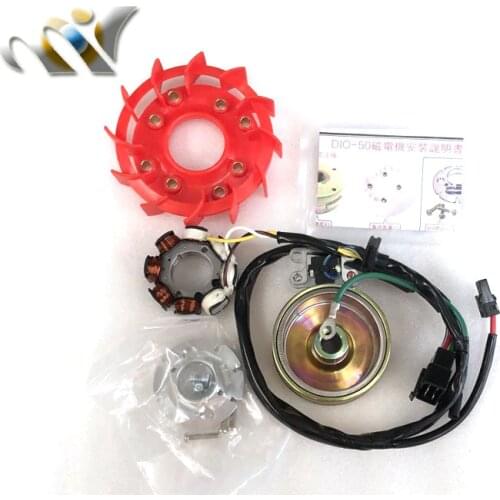 For DIO50 AF18 AF28 AF 18 AF 28 rotor ignition lightweight 8 coil racing power generator tuning upgrade magneto stator dio 50