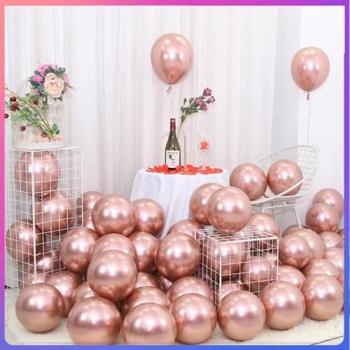 50pcs Rose Gold Metal Balloons Adults Happy Birthday Party Decor Kids Bachelor Party Bride To Be Baloon Wedding Birthday Ballon