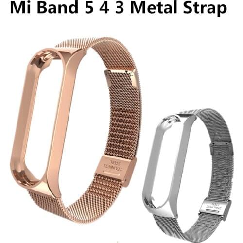 Strap for Mi Band 4 3 Strap Metal Stainless Steel For Mi Band 4 3 Strap Compatible Bracelet for Miband 4 3 Wristbands Pulseira