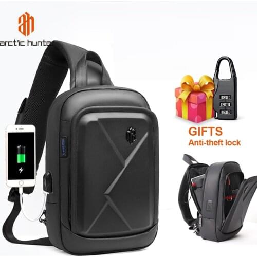 ARCTIC HUNTER Wireless Charging Shoulder Bags Casual Large Capacity Multi-function Sling Chest Bag Business Travel Messenger Bag