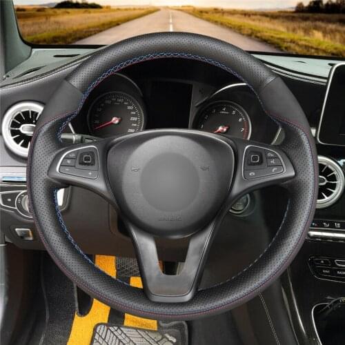 DIY Anti-Slip Wear-Resistant Steering Wheel Cover For Mercedes-Benz C180 C200 C260 C300 B200 Car Interior Decoration