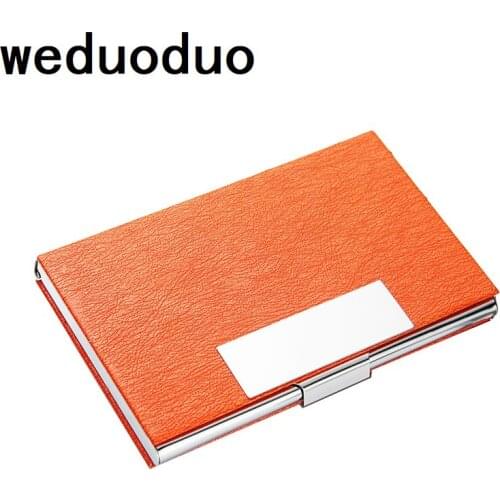 Weduoduo 2019 New Business ID Credit Card Holder For Women Men Fashion Brand Metal Aluminum Card Case PU Leather Porte Carte