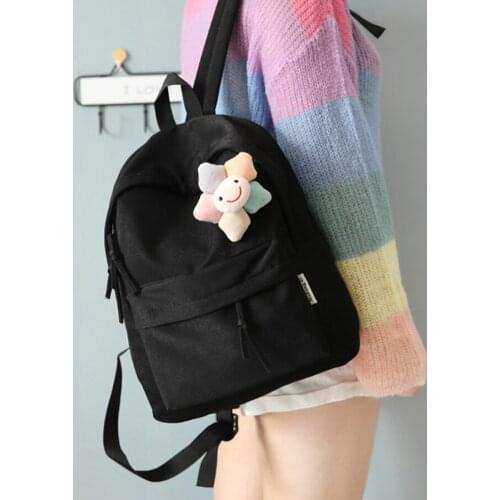 New Casual Backpack Fashion Canvas Women Backpack Solid Color Rucksacks New School Bag For Teenager Girls Mochilas Rucksacks