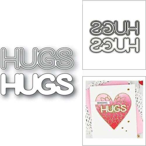 New Christmas Shadow Hugs Word 2020 Metal Cutting Dies for DIY Scrapbooking and Card Making Decorative Embossing Craft No Stamps