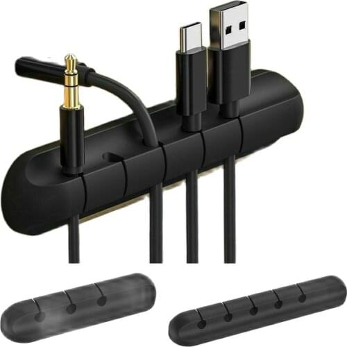 Cable Organizer Silicone Usb Cable Winder Desktop Tidy Management Clips Desktop Wire Cables Protector Organizer For Small Things