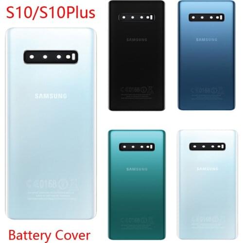 ORIGINAL Back Cover for SAMSUNG Galaxy S10 Back cover SM-G973 S10 Plus G975 SM-G975F Battery Cover Housing with Camera Lens