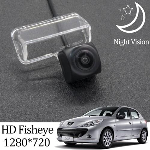Owtosin HD 1280*720 Fisheye Rear View Camera For Peugeot 207 2006 2007 2008 2009 2010 2011 2012 2013 2014 Car Reverse Monitor