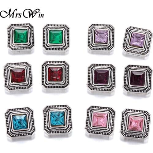 10pcs/lot 12mm Snap Jewelry Lot Vintage Rhinestone Metal Snap Buttons fit DIY 12mm Sivler Snap Bracelets Button Jewelry