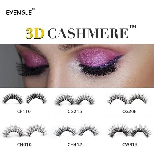 EYENGLE Makeup Lashes 3D CASHMERE False Eyelashes Fluffy Reusable Soft Dramatic Eyes Faux Mink Lash Wispy Volume Natural Eyelash