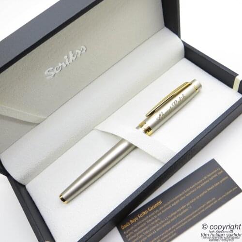 Scrikss 38 Satin Gold Roller Pen | Scrikss Pen | İsme Special Pen | Gift Pen