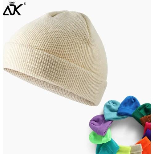 Short Beanie Kid Winter Hat For Unisex Acrylic Knitted Cuffed Ribbed Gorros Outdoor Casual Stretchy Bonnet Skull Cap