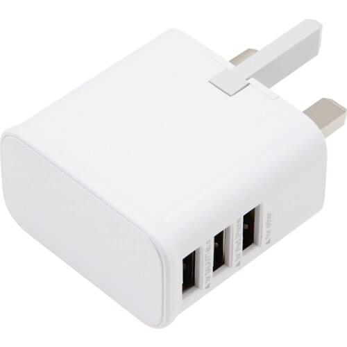 UK Plug 3 Ports USB Power AC Wall Charger Travel Adapter For iPhone iPad Air Mini for Samsung Galaxy S4 S5 Note 3 Xiaomi 50pcs