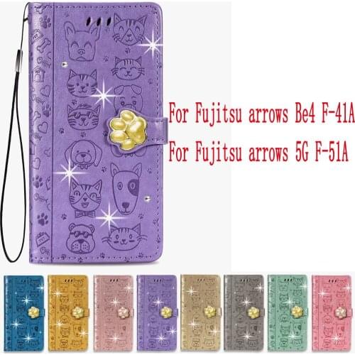 Sunjolly Leather Case Flip Card Wallet Stand Cover coque For Fujitsu arrows Be4 F-41A arrows 5G F-51A Case Cover